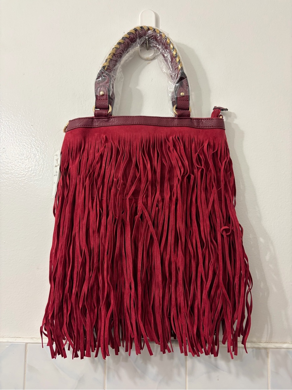 Heritage West Faux Suede Fringe Handbag Western Cowgirl Festival Boho Rodeo